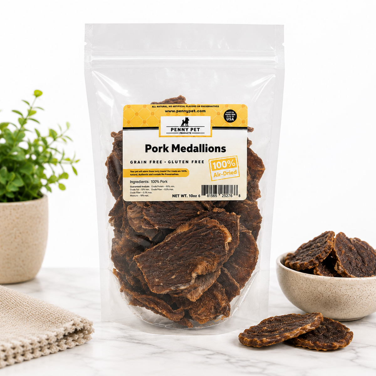 Pork Medallions – Single-Ingredient Air-Dried Dog Treats