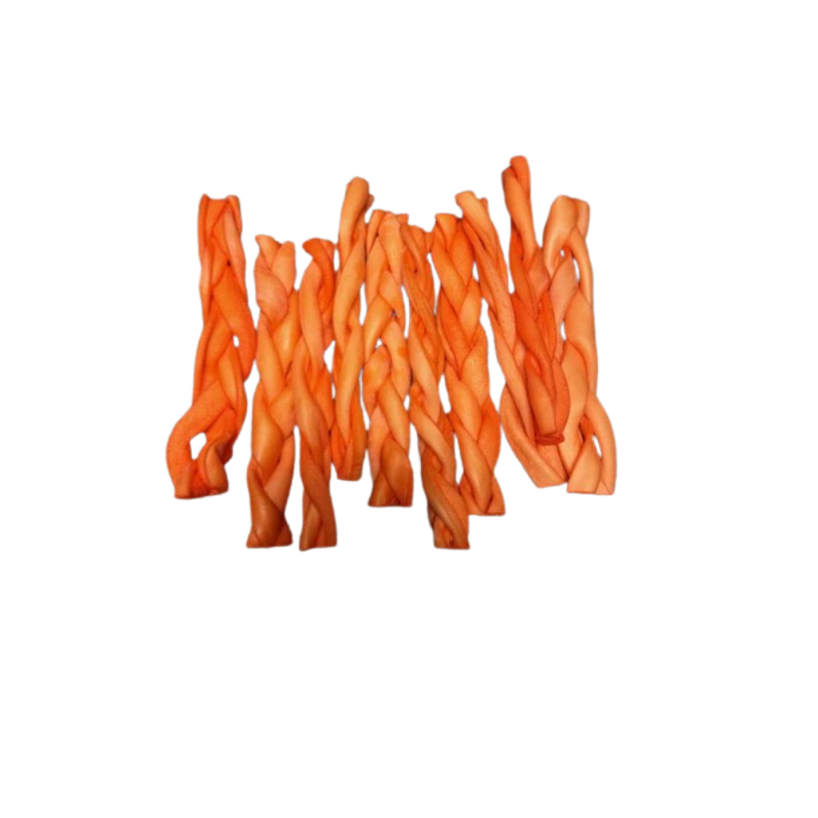 Cheek Braids for Dogs (not rawhide) - Braided 6" Stick