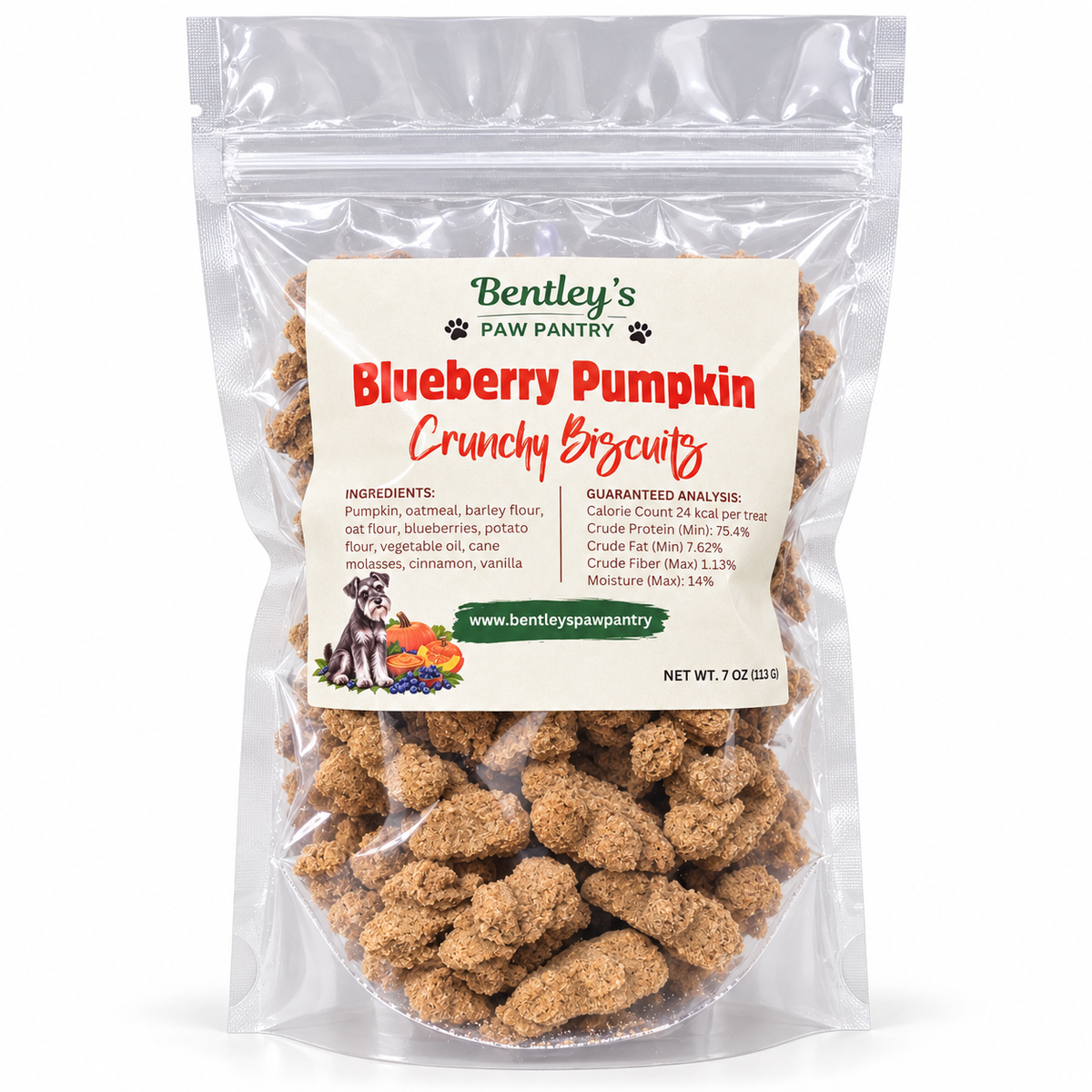 Bentley's Paw Pantry Blueberry Pumpkin oven-baked dog biscuits
