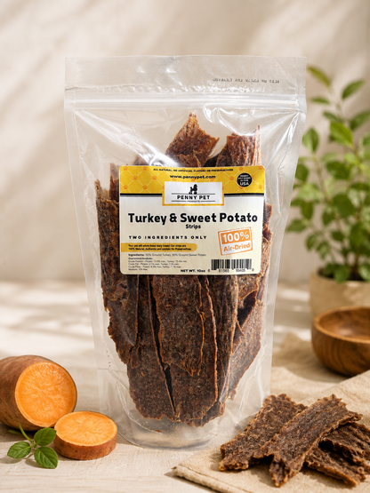 Turkey & Sweet Potato – Single-Ingredient Air-Dried Dog Treats