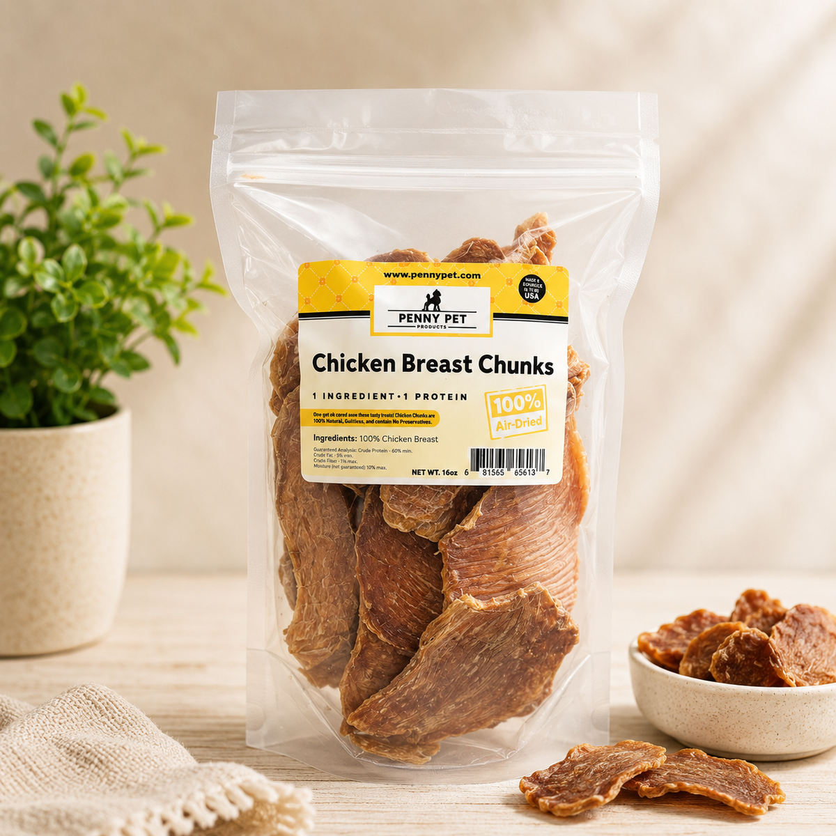 Chicken Breast Chunks – Single-Ingredient Air-Dried Dog Treats