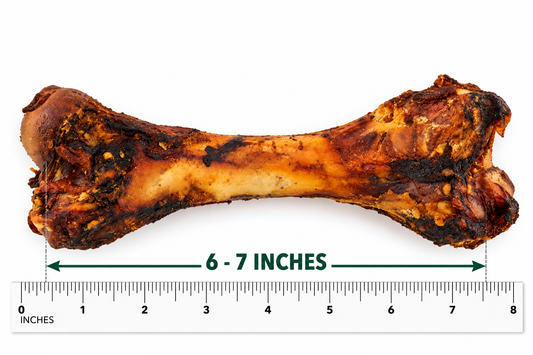 Oven-baked pork femur bone for dogs
