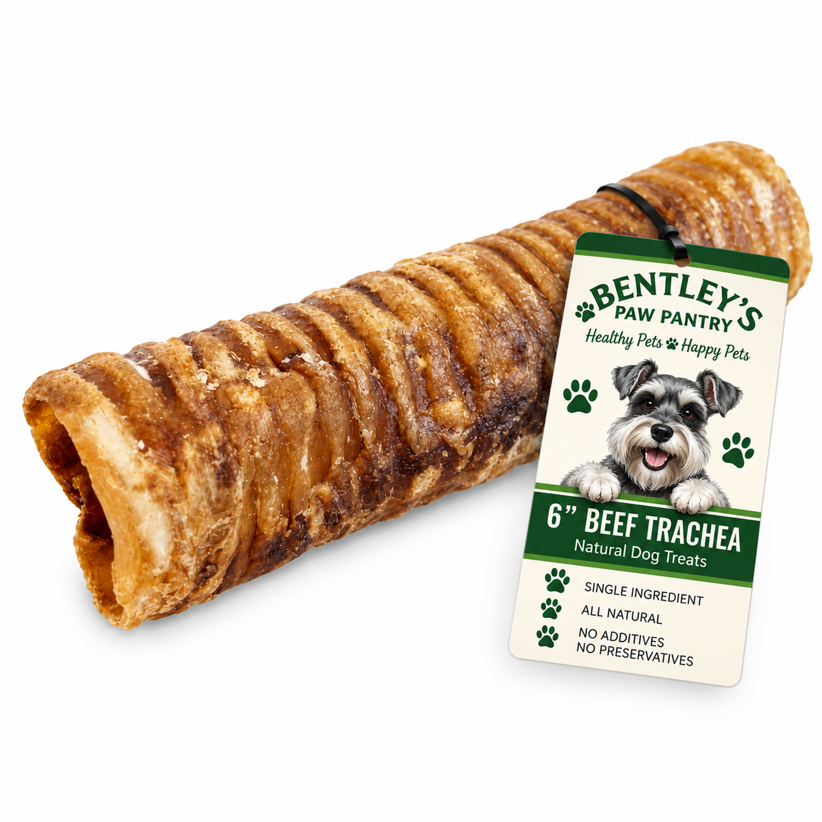 6" Natural Beef Trachea Chews