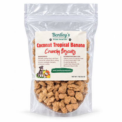 Bentley's Paw Pantry Coconut Tropical Banana oven-baked dog biscuits