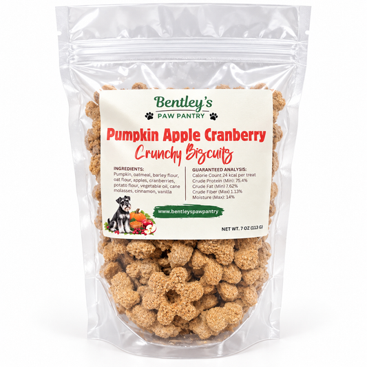 Bentley's Paw Pantry Pumpkin Apple Cranberry oven-baked dog biscuits